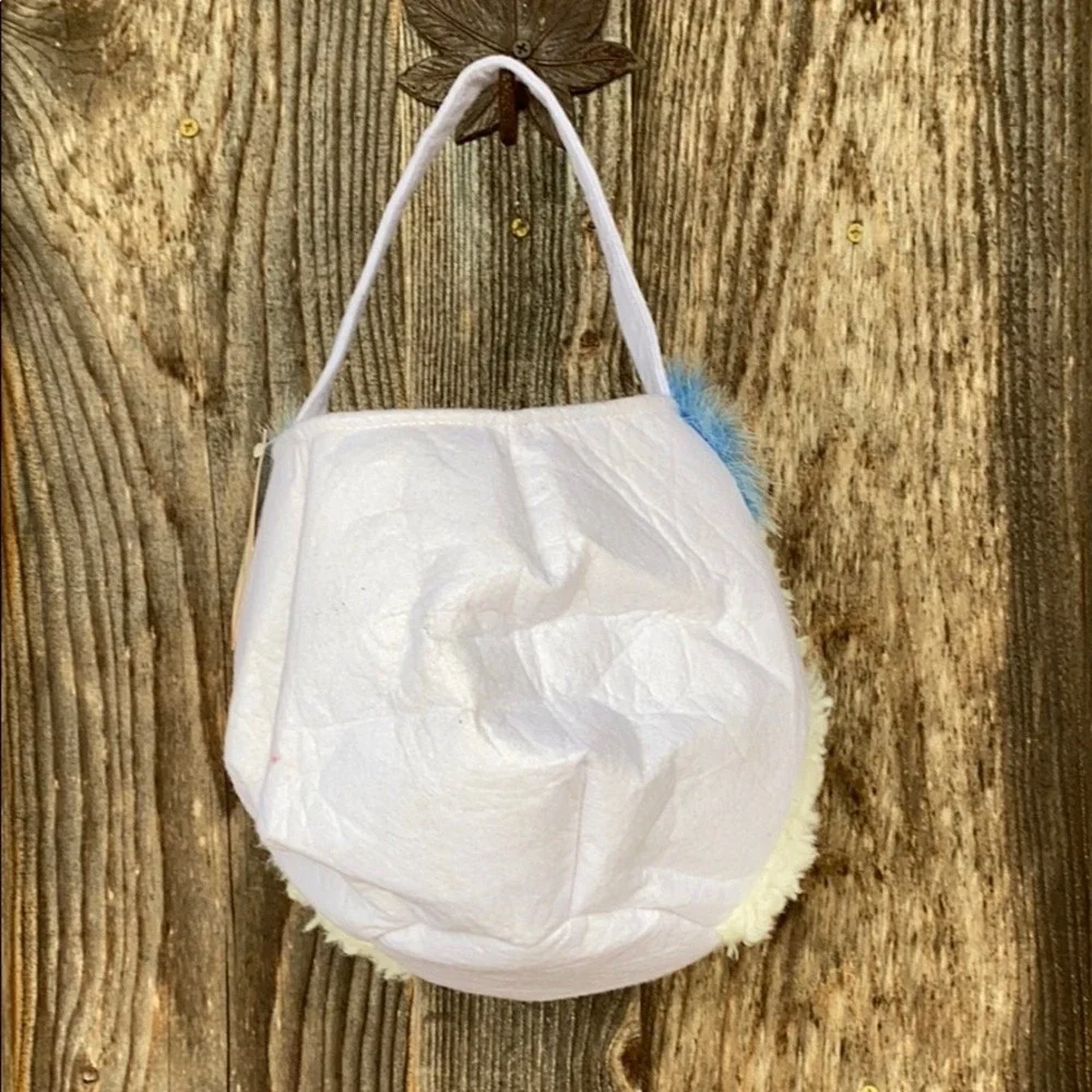 NEW Pottery Barn Kids Halloween Abominable Snowman Treat Bag Yeti Plush Bucket